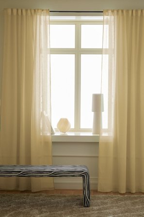 &Home - Gardin med multibånd Mila 2-pk - Gul - Leggbåndslengder - 220 - Fra Homeroom