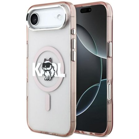Karl Lagerfeld IML Choupette Sketch Logo MagSafe-fodral för iPhone 17 Air - Rosa
