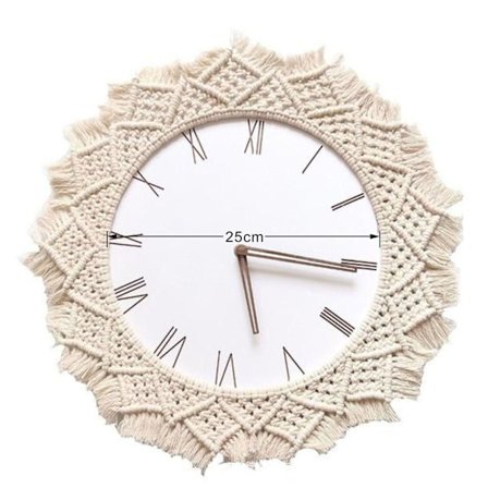 Nordisk vind MacrameTapestry Tillgänglig Väggbonad Väggklocka Boho Decor Tapestry Mandala