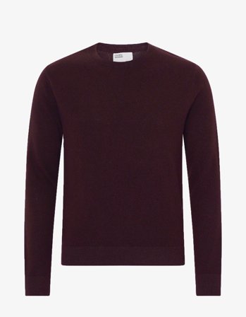 Light Merino Wool Crew - Oxblood Red - L