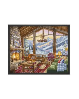 Broderikit Tavla Vinter Stuga