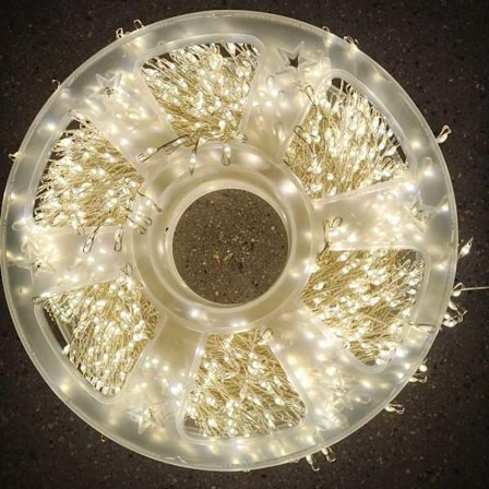 1000 LED 25M Lyslenke Utendørs/Innendørs, Julelys Varm Hvit Strømnett, 8 Lysmoduser Vanntett Juletrelys - Sølvtråd