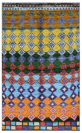 Hand Knotted Berber Colourful Rug 82X139 Black/Brown