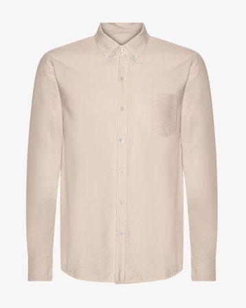 Organic Button Down Shirt - Ivory White - Male - XS