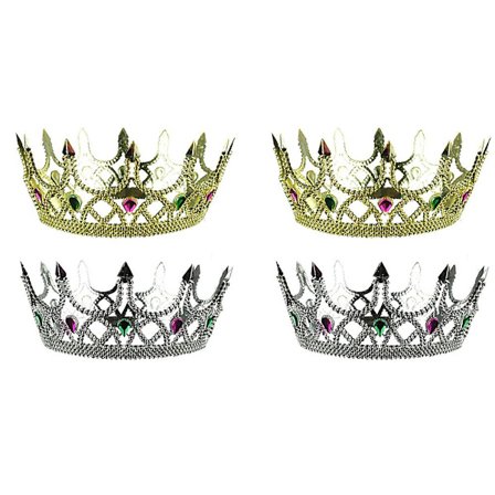 4 delar Royal King Plast Crown Queen Plast Crown Födelsedagskronor Kostymtillbehör