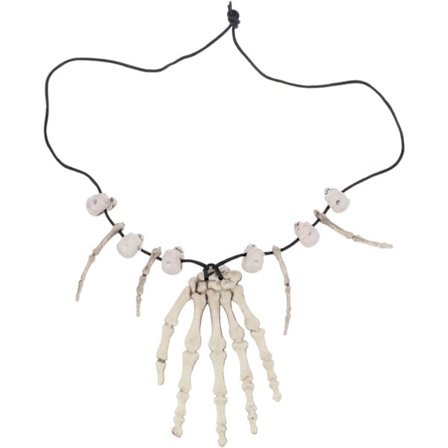 Hodeskalle anhengs halskjede skjelett hode hånd bein sjarm cosplay, ZQKLA