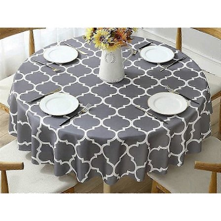 100 cm Vattentät Rund Bordsduk Grå [DB]