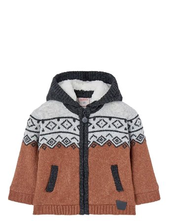 Boboli Knitwear Jacket - Brown - 80