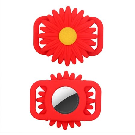 AirTags silikonöverdrag med tusensköna blommor - Röd