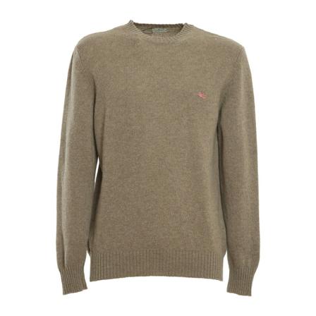 Etro, Round Neck Multiyarn Sweater Beżowy, Mężczyzna, Rozmiar: L