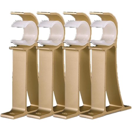 Gardinstangsbeslag i Aluminium Legering, Enkelt Hul, Til Loftmontering, Til Brug I Brusebad, Over Døre (4 Stk)