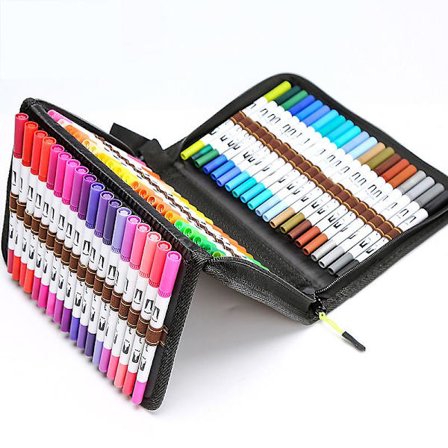 100 Farger Penselpenner Sett, Markørsett Penselpenn Vannbasert Dobbel Fibertupp Penner Håndskriftpenner For Kalligrafi Tegning Manga Fargeleggingsbok