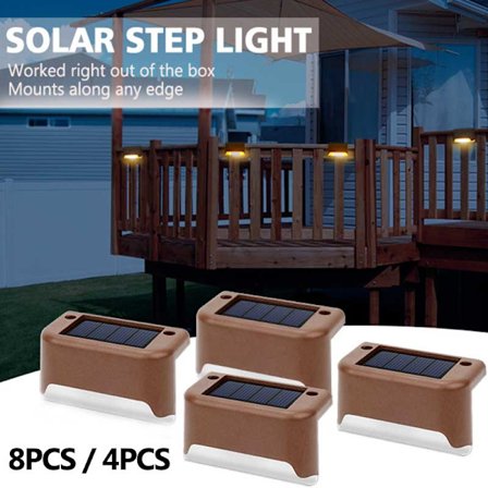 8/4 st LED Solar Trapplampa Utomhus Vattentät svart 8 ST