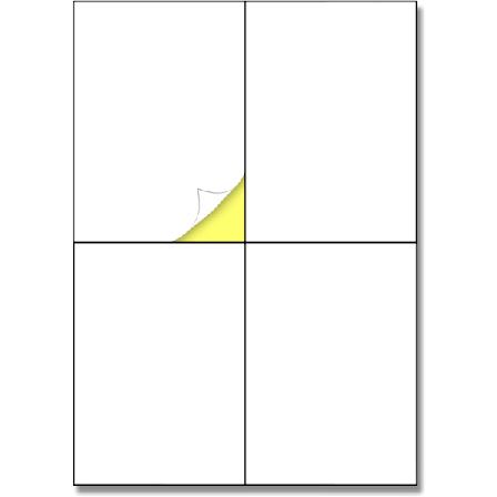 25 ark - Store klistremerker etiketter Hvit A4, for esker/porto/forsendelse - 4 per ark, 148,5 x 105 mm (A6)