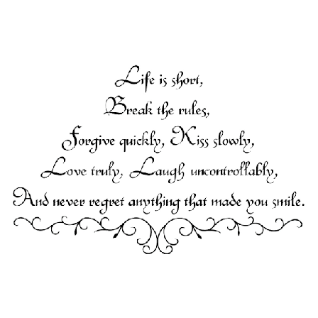 Väggord/Väggdekor - Life is short