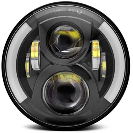 Moottoripyörän LED-ajovalot 12 V / 24 V, pyöreät retro vilkut, 7 tuuman Jeep Wrangler -ajovalojen vaihto