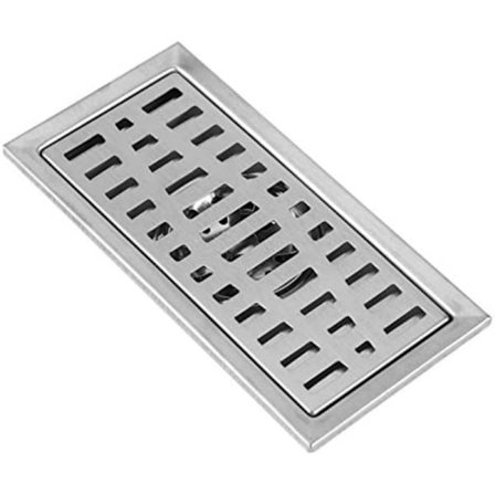 Rektangulärt golvbrunn i rostfritt stål badrum duschbrunn skydd kök avloppsvatten galler sil 20x10x7cm