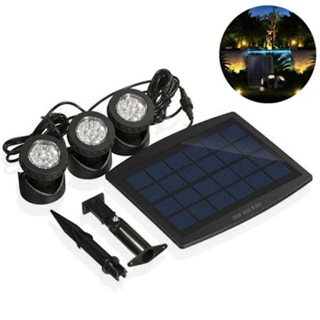 Solarlampa - TD - Utomhus trädgård - Vit LED - Vattentålig IP68 - 18 lampor 180 lumen