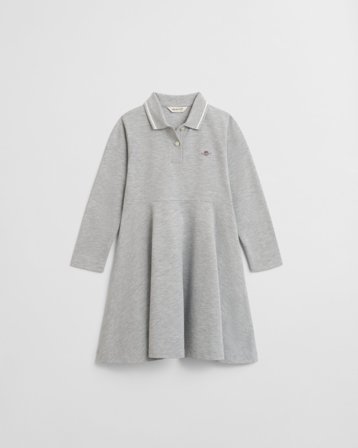 GANT Kinder Girls Piqué Spin Kleid (98/104) Hellgrau