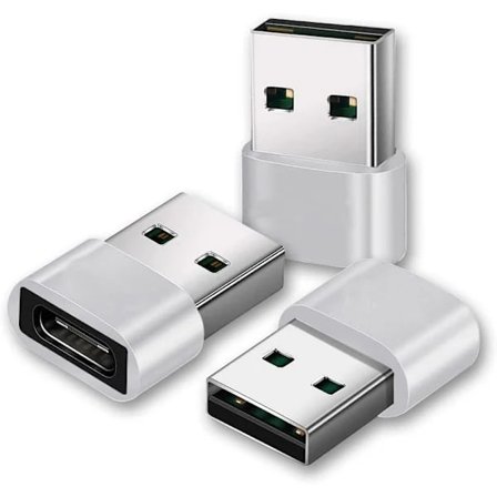 USB-kompatibel med USB C-adapter [3-pak], USB A-kompatibel med USB C, iPhone-ladekontakt, USB C-kontaktkonverter kompatibel med iPhone