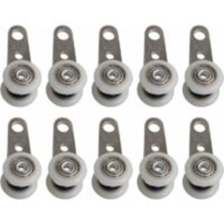 Sæt med 10 ruller kompatible med terrassedøre eller skydedøre - i metal og plastik - 4,5 x 1,9 cm