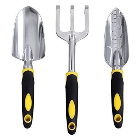 3 stk. Haveværktøjssæt i aluminiumlegering med blødt gummi og skridsikkert håndtag,