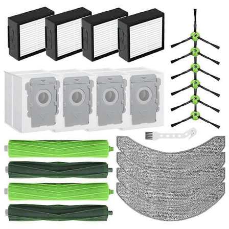 Reservedele til Combo J9+ & Combo J7+/Plus robotstøvsuger, hovedbørster, sidebørster, filtre, moppepuder, støv B