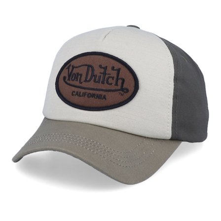 Von Dutch - Beige adjustable Cap - Oval Patch Beige/Olive Adjustable @ Hatstore