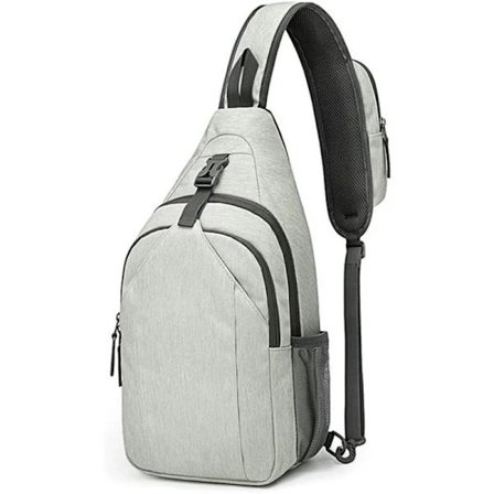 Sling Bag RFID-suojattu Sling Reppu Crossbody Rintalaukku Päiväreppu Vaellukseen Matkustamiseen harmaa[co]