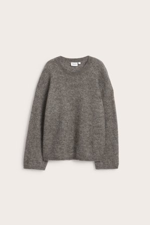 Kappahl | Sweter z dzianiny z mieszanki moheru | Brązowy melanż