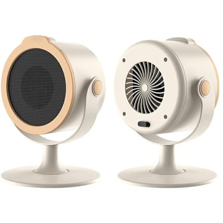 Varme, Elektrisk Rumvarmer, Elektrisk Indendørs Varmer, Lille Bærbar Varmer, Egnet til Kontor, Terrasse, Garage, Hjem, 19,5*19,5 cm), Hvid