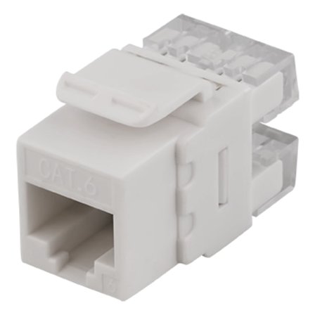 UTP CAT6 Keystone connector, 180 degree, "Tool-free"