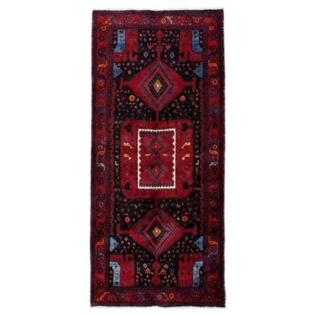 Handknuten Orientaliskt Patinamatta Kurdistan 150x341cm Röd