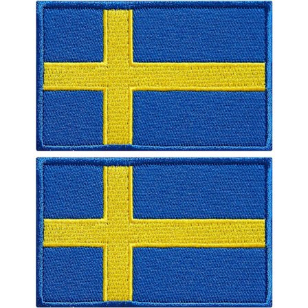 2-pak Sverige Flag Patches Broderede Svenske Flag Patches