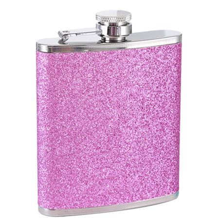 Rostfritt stål med färgglad glitter höftflaska - lagrar 6