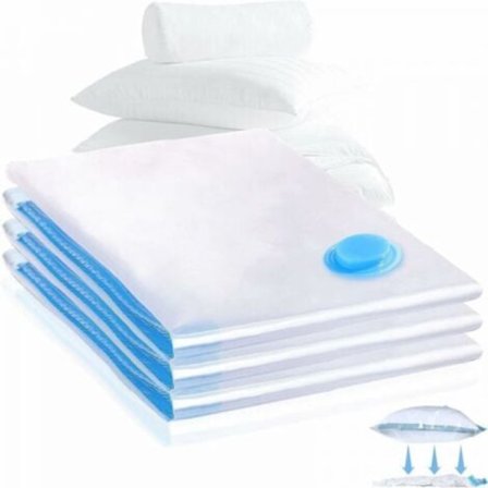 3 stk. Vakuumopbevaringsposer + Pumpe Vakuumrejsepose Genanvendelig Vakuum