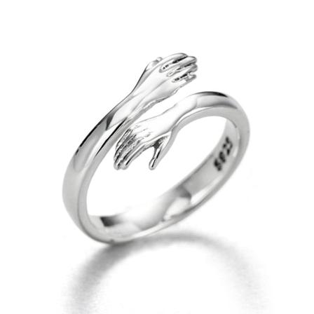 Ring Kram Öppna Ringar 925 Sterling Silver Justerbar Lämplig För Förslag Mode Unik Design Smycken Polering Finger