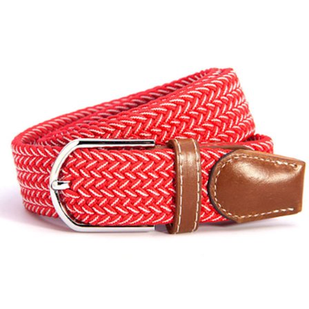 canvas skärp, vitt/rött unisex accessoar smycke flätat bälte