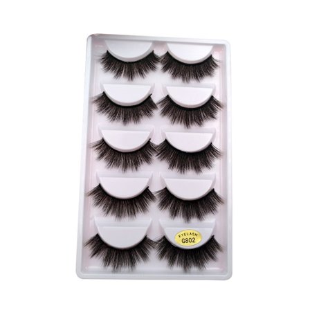 5-PACK Klassiska Lösögonfransar i Minkhår (3D)