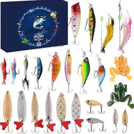 Fiskekalender Blind Box Fiskesæt til Flere Kroge Blå[D]