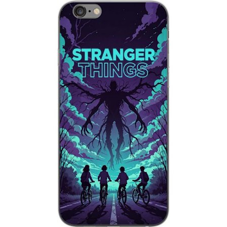 Kompatibelt Mobildeksel til Apple Apple iPhone 6 Plus Stranger Things-inspirert fantasyillustrasjon med mørkt monster, syklende barn og dramatisk rø