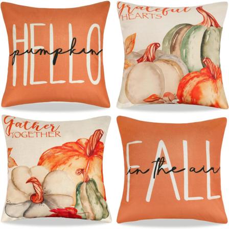 4 kpl vihreä kurpitsa tyynynpäällinen Halloween syksy beige oranssi Li