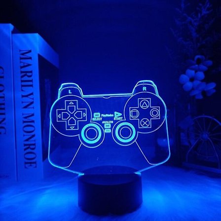 Ps4 /ps5 / Ps3 Gamepad Controller 3d Nattlampa 16 Färgförändrande Skrivbordslampor Gamer Rum Decor Led Set Up Ljus För Playstation4 Mörkgrön