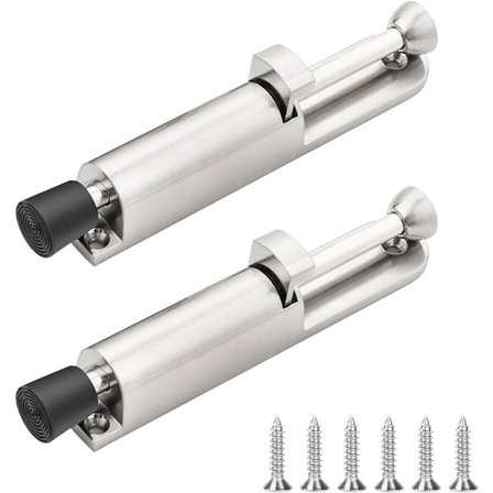 Dörrstopp, Golv, Zinklegering, Dörrsäkerhet, Husvagn, Inomhus, Utomhus, Garageport, Balkong, 6 Skruvar, 2-pack