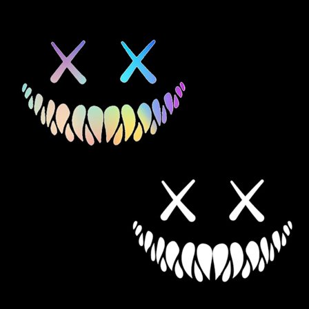 2 stk. Dæmon Smilende Ansigt Bilklistermærker Reflekterende Mærkat, Motorcykelhjelm Klistermærke Egnet til Biler, Motorcykler, Hjelme, Post