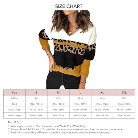 V-hals pullover sweater til kvinder med leopardprint - blød, komfortabel og åndbar polyester - casual pullover til kvinder til daglig brug - brun - 