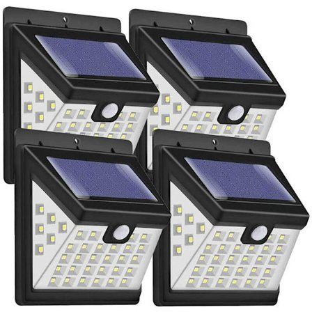 Aurinkokäyttöiset liiketunnistimella varustetut valot ulkokäyttöön, 40 LED-aurinkoturvavaloa 270° laajakulmalla, ulkopuutarhaan, terassille, 