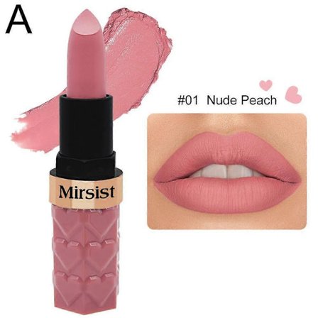 Mirsist 6-färgs Matt Läppstift Vattentätt Långvarigt färgäkta 3,5g