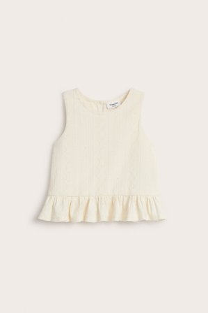 Kappahl | Mönstrad volangtopp | Offwhite