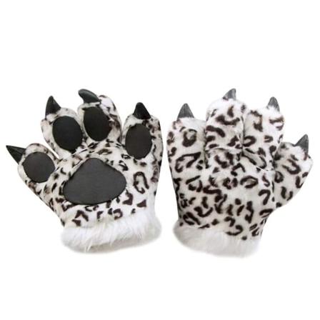 1 st djur tass klo kostym cosplay handske för fest cosplay tillbehör, vit leopard color 1